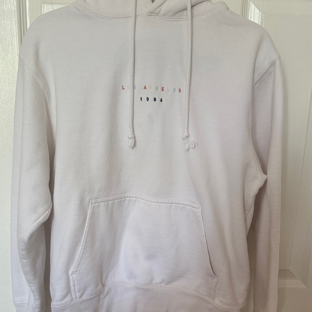 Classic White Hoodie with Embroidered Detail